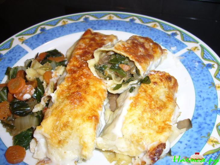 Каннелони с овощами под соусом "Бешамель"