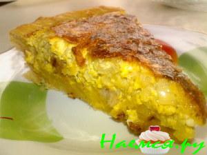 Пирог/киш с курицей и яблоками