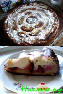 Творожный пирог со сливами