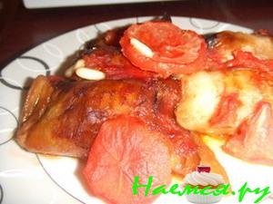 Баклажанные рулетики с мясными пальчиками