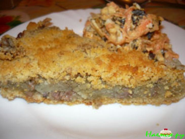 Пирог нежный с мясом и картофелем