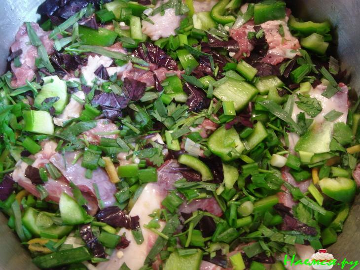 Чакапули из баранины с зеленью 