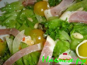 Салат с сырокопченой ветчиной Салат с сырокопченой ветчиной