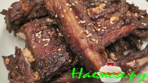 Бараньи ребра 'Тирияки' с киви Бараньи ребра 'Тирияки' с киви