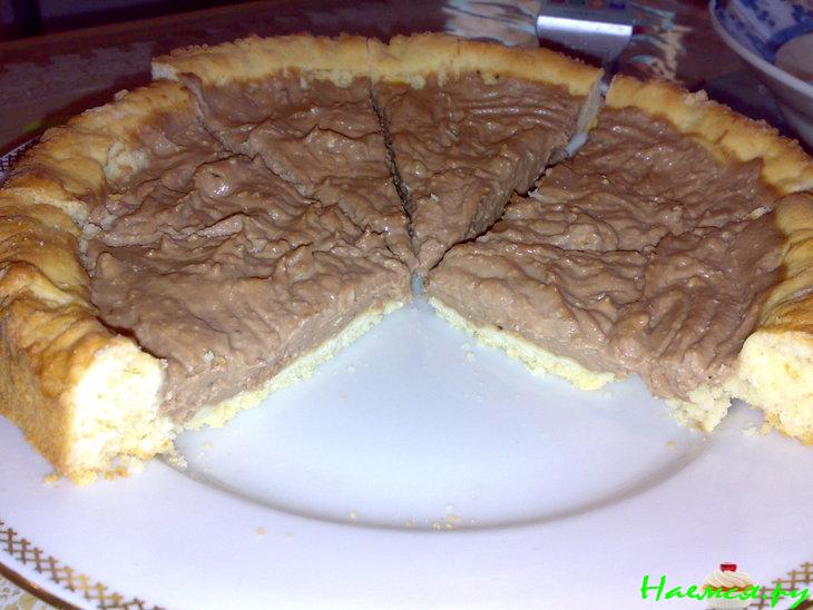 Шоколадно-творожный песочный пирог