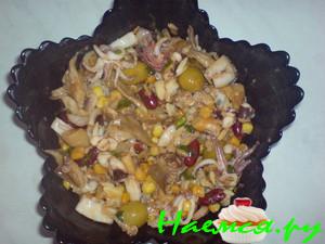 Салат "Огородно-морской коктейль" Салат "Огородно-морской коктейль"