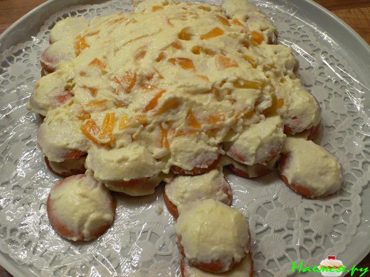 Торт "Черепаха" с персиками