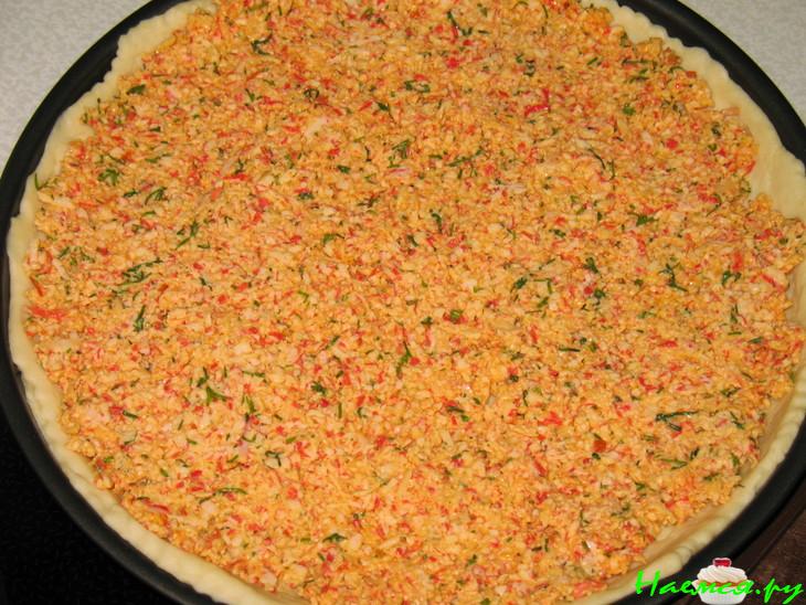 Пирог с крабовым мясом и кабачком