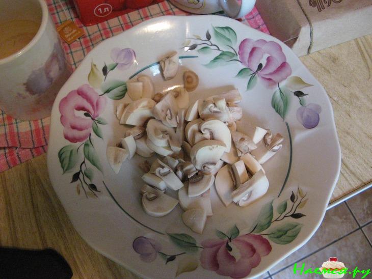 "Порционные судачки" с грибами и сыром