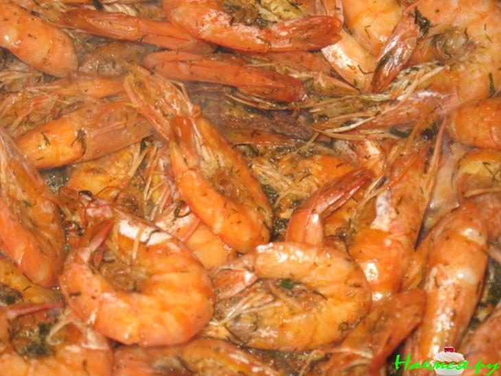 Креветки по-китайски с чесноком