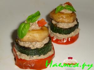 Башенки с баклажановым кремом (закуска)