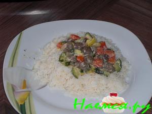 Куриные сердечки с овощами Куриные сердечки с овощами