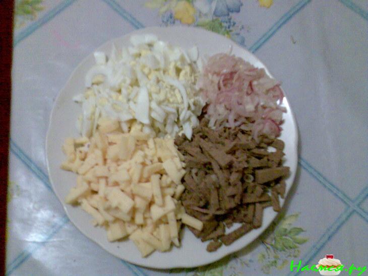 Простой салатик с печенью