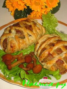 "Котлеты в слоёной плетенке"