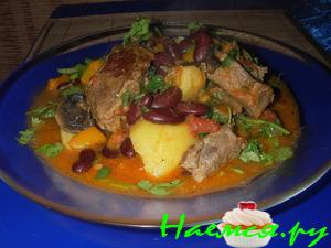 Рагу из баранины с фасолью и овощами Рагу из баранины с фасолью и овощами