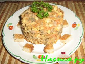 Салат из куриной печени "сытный"