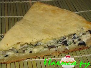 Пирог с сыром и грибами