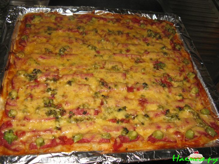 Вкуснейшая пицца на тонком кефирном тесте