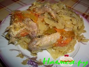Цыпленок со свежей капустой