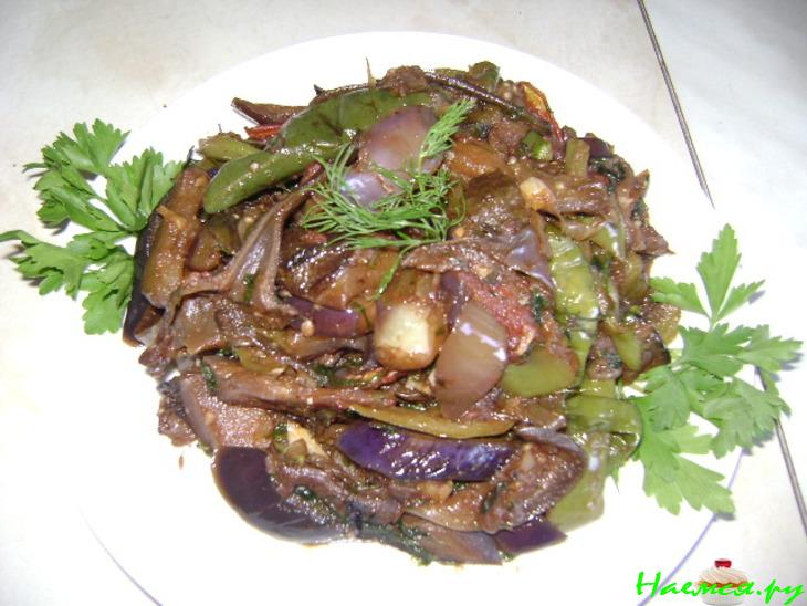Баклажаны по-корейски с болгарским перцем