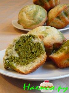 Кекс с зеленым чаем matcha