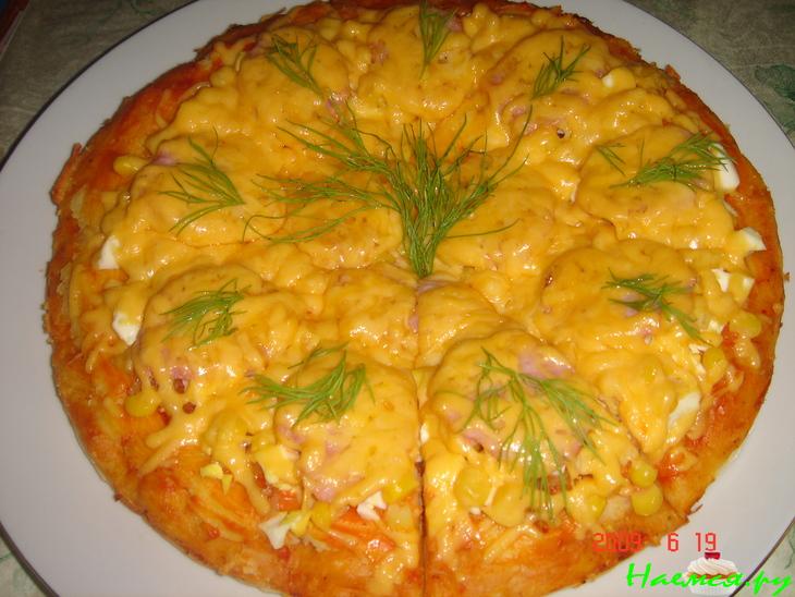 Пирог с колбасой по-столичному