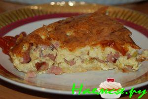 Тарта с ветчиной и луком пореем