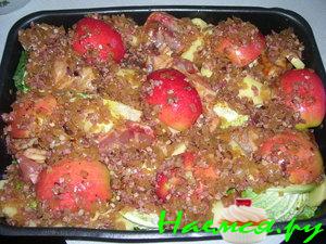 Савойская капуста с курицей в духовке