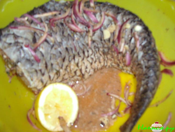 Сазан запеченный с мартини