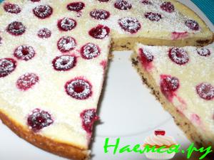 Торт творожный с малиной Торт творожный с малиной