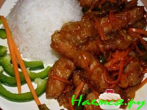 Свиное филе в кисло-сладком соусе