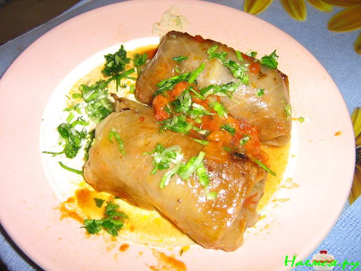 Постные голубцы с белокачанной капустой