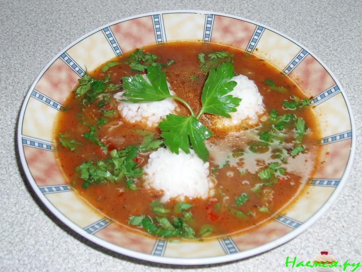 Суп томатный с рисом и тмином