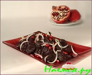 Баранина тушеная с наршарабом и красным вином Баранина тушеная с наршарабом и красным вином