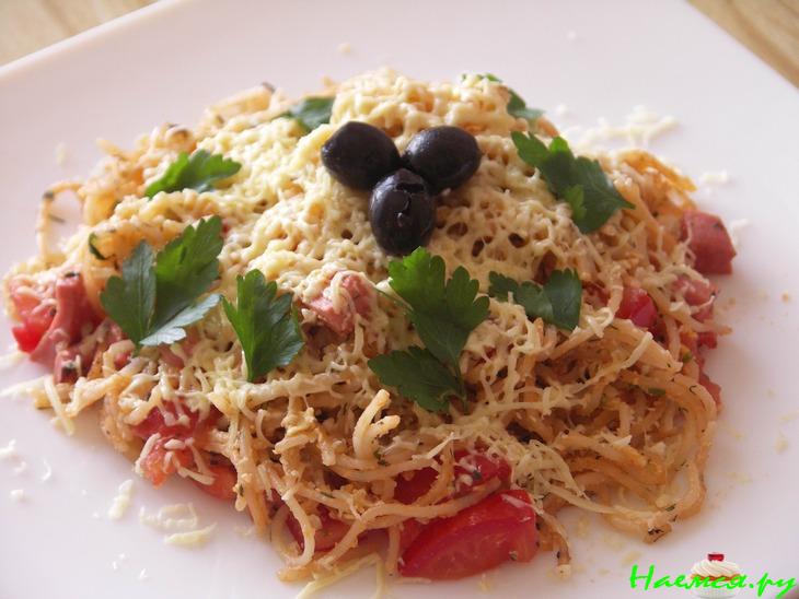 Спагетти с ветчиной