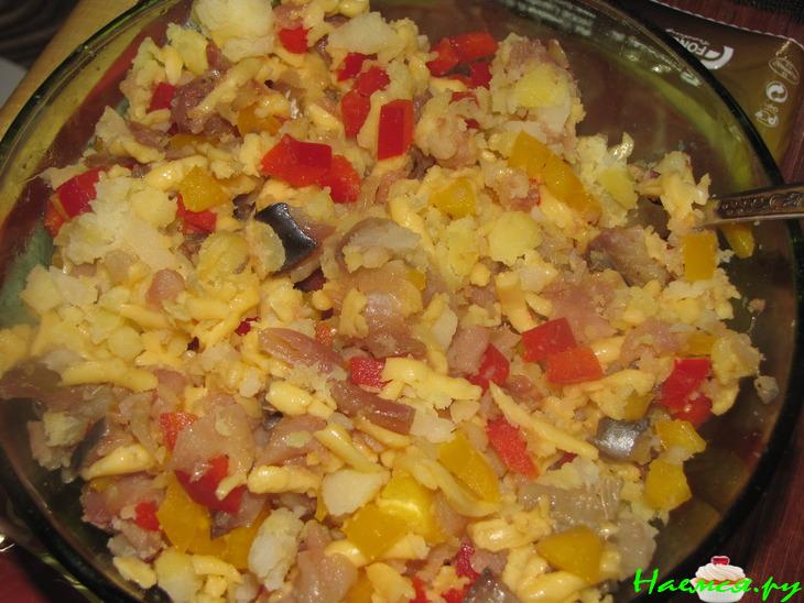 Картофель фаршированный в беконе