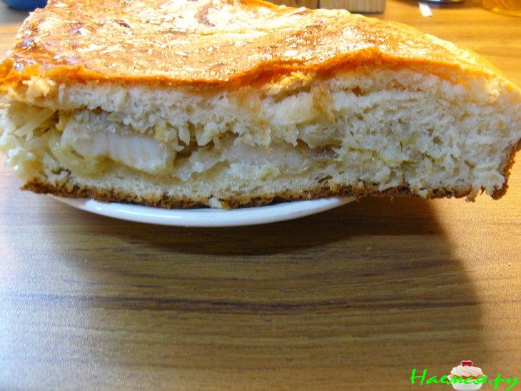 Рыбный пирог (тесто дрожжевое на сыворотке)