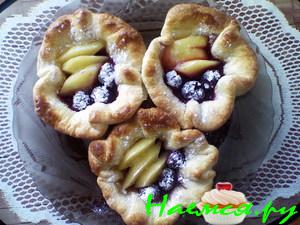 "Блаженство" (слоёные корзиночки с фруктами)