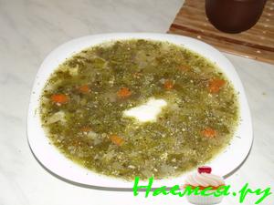 Щи со щавелем и бамией