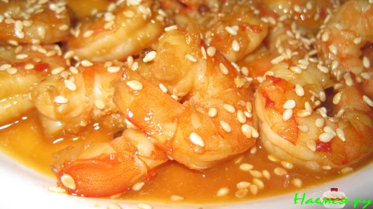 Креветки 'Терияки' с чесноком Креветки 'Терияки' с чесноком