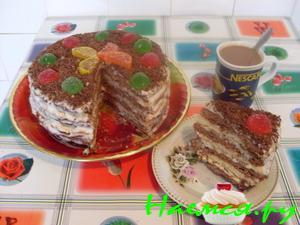 Торт "Мишка" со сметанным кремом