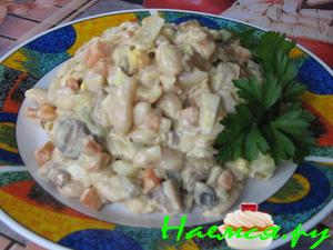Салат зимний с фасолью и грибами