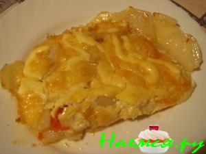 Запеченная картошечка с помидорами под сырной корочкой Запеченная картошечка с помидорами под сырной корочкой