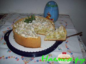 Пирог с ревенем и яблоками 