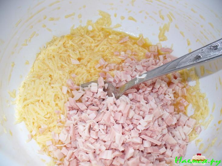 Сырные Вафли с ветчиной 