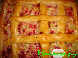 Пирог с ревенем (рабарбаром) латвийский