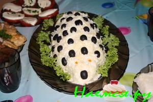 Салат куриный с сыром "Ёжик"