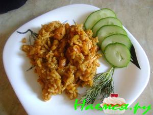 Рис с тушеной курочкой