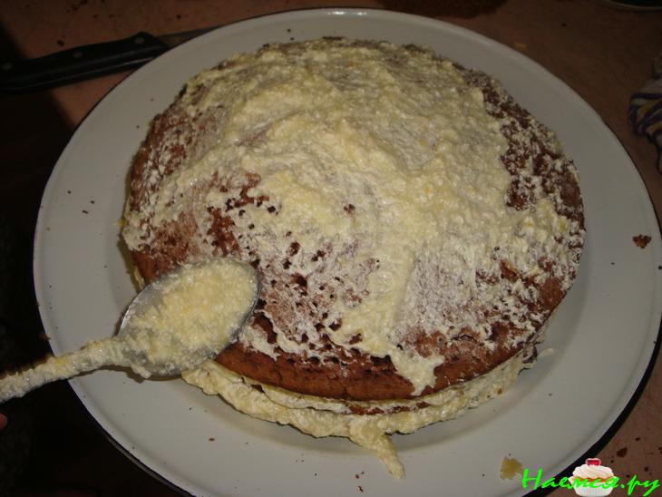 Торт "Птичье молоко" с кремом