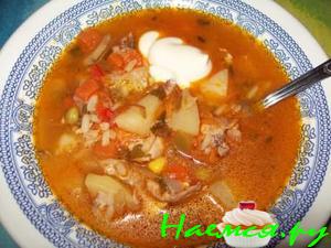 Куриный супчик с рисом и овощами Куриный супчик с рисом и овощами